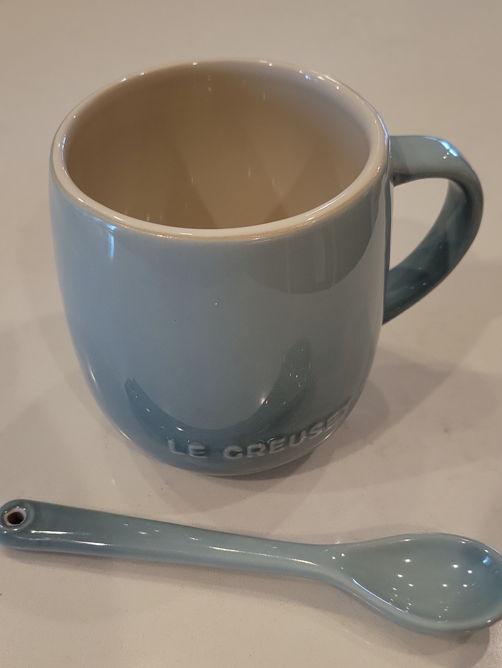 Reitred & Rare Le Creuset Sea Salt Mug And Cafe Spoon